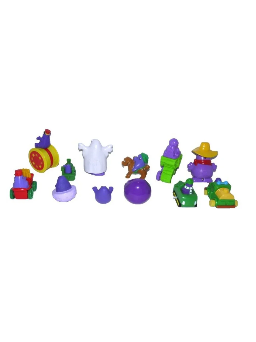 Vintage set of 12 plastic McDonalds Happy Meal Grimace toys 1980-1990 McDonald's